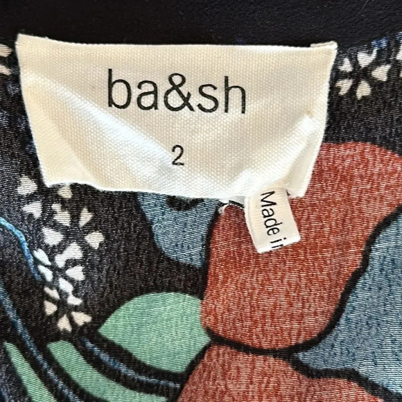 Ba&sh sz 2 Agathe Noir Lady Dress great pre owned cond, v neck side zip viscose - Picture 6 of 8